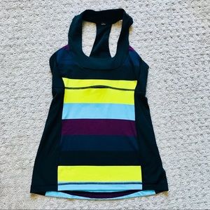 Lululemon Striped Tank with Bra sz 6